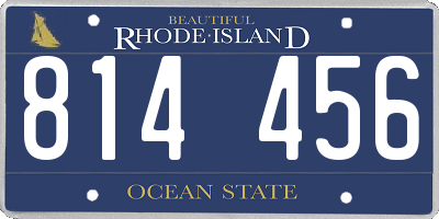 RI license plate 814456