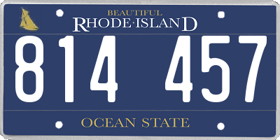 RI license plate 814457