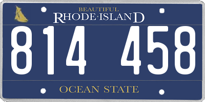 RI license plate 814458