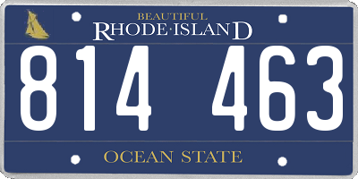 RI license plate 814463
