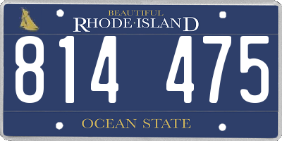 RI license plate 814475