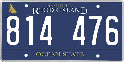 RI license plate 814476