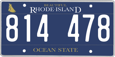 RI license plate 814478