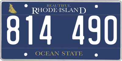 RI license plate 814490