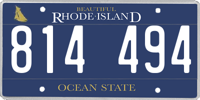 RI license plate 814494