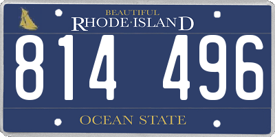 RI license plate 814496