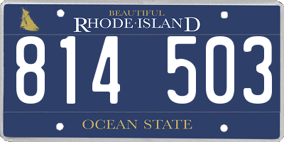 RI license plate 814503