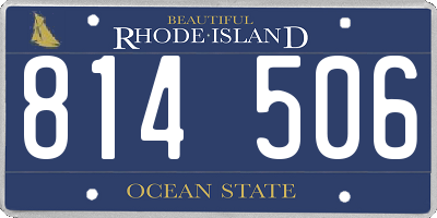 RI license plate 814506