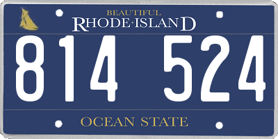 RI license plate 814524