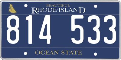 RI license plate 814533