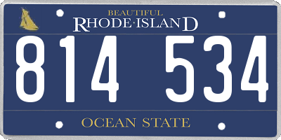 RI license plate 814534