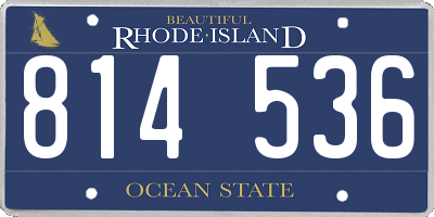 RI license plate 814536
