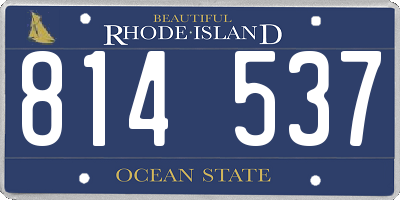 RI license plate 814537