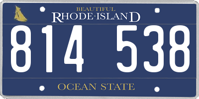 RI license plate 814538