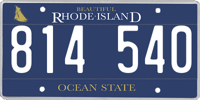 RI license plate 814540