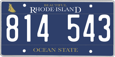 RI license plate 814543