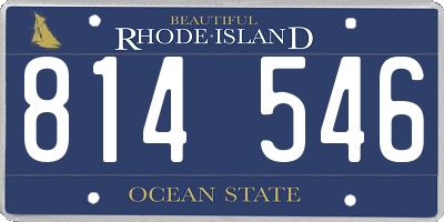 RI license plate 814546