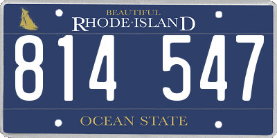 RI license plate 814547