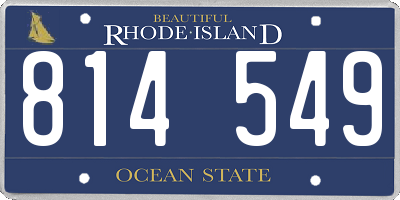 RI license plate 814549