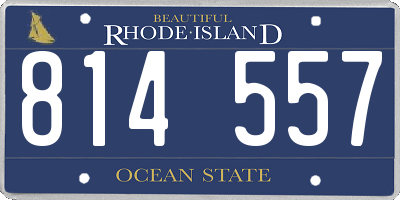 RI license plate 814557