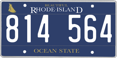 RI license plate 814564