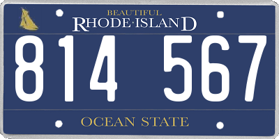 RI license plate 814567