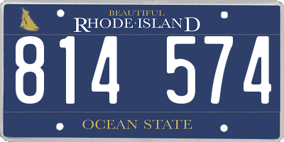 RI license plate 814574