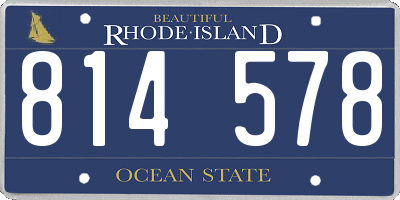 RI license plate 814578