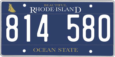 RI license plate 814580