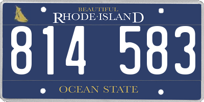 RI license plate 814583