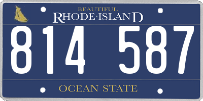 RI license plate 814587