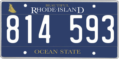 RI license plate 814593