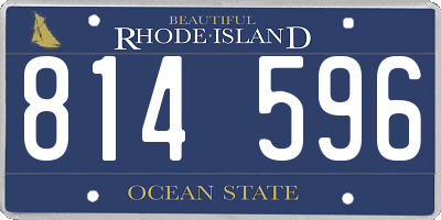 RI license plate 814596