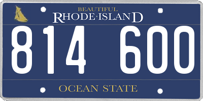 RI license plate 814600