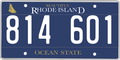 RI license plate 814601