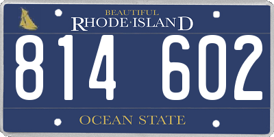 RI license plate 814602