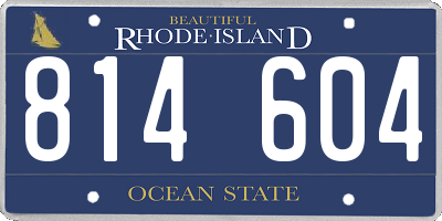 RI license plate 814604
