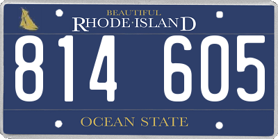 RI license plate 814605