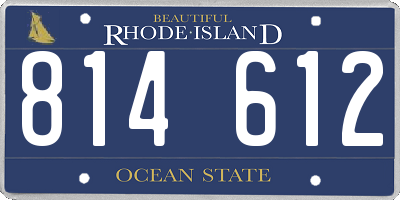 RI license plate 814612