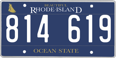 RI license plate 814619