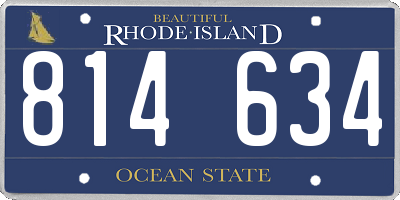 RI license plate 814634