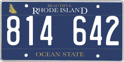 RI license plate 814642