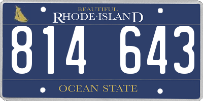 RI license plate 814643