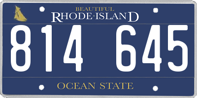 RI license plate 814645