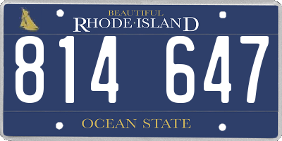 RI license plate 814647