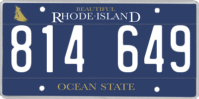 RI license plate 814649