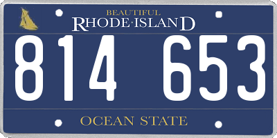 RI license plate 814653