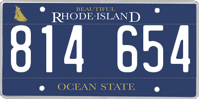 RI license plate 814654