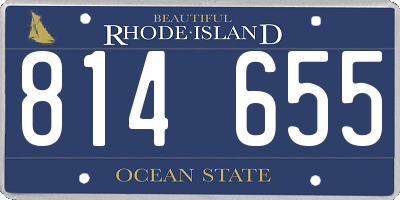 RI license plate 814655