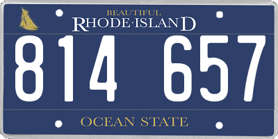 RI license plate 814657